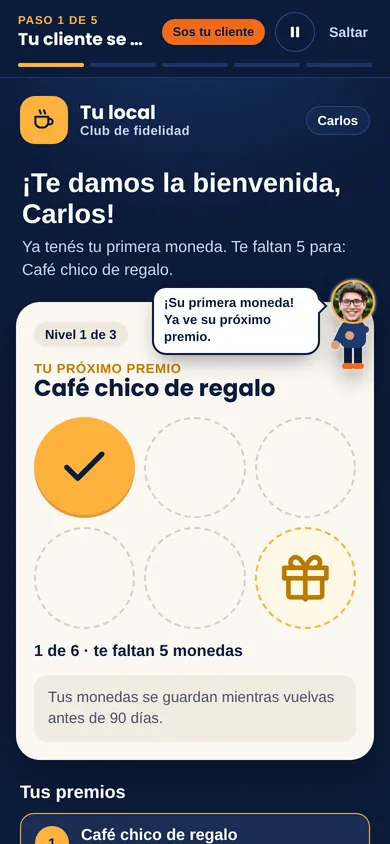 Pantalla real: lo que ve tu cliente al sumar su moneda